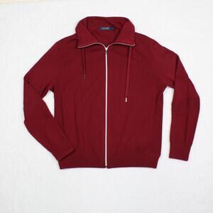 Polo Golf Ralph Lauren Sweater Mens XL Cashmere Blend Zip Up Burgundy Golfcore